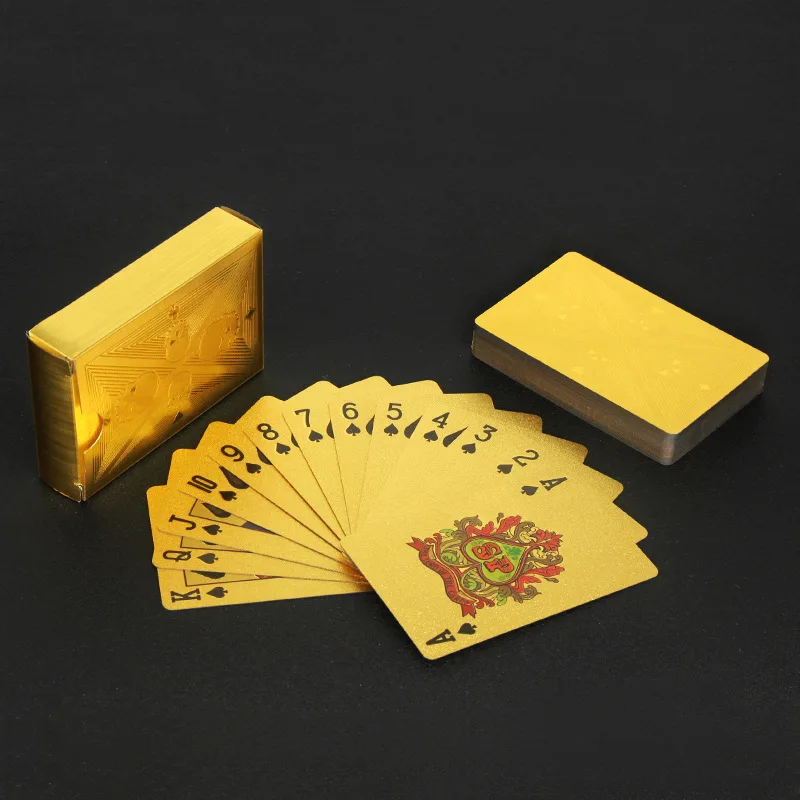 Party Games Using Playing Cards - بطاقات بوكر جمجمة من رقائق الذهب